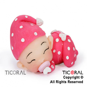 ADORNO BEBA DURMIENDO LUNARES GRANDES A. PORCELANA FRIA x 1